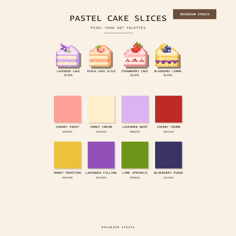 Pastel Cake Slices